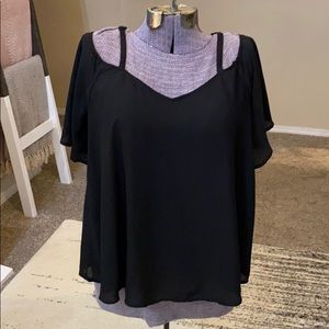 Black Torrid Cold Shoulder Blouse Tunic 1 1X XL
